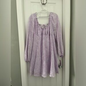 Purple long sleeve mini dress NWT